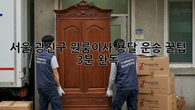 서울 광진구 원룸이사, 용달 운송 꿀팁🍯 (3분 완독!)